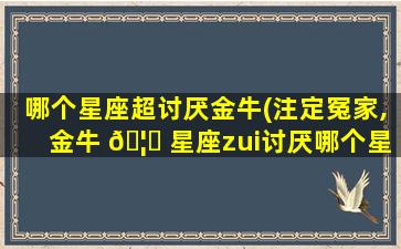 哪个星座超讨厌金牛(注定冤家,金牛 🦍 星座zui
讨厌哪个星座)